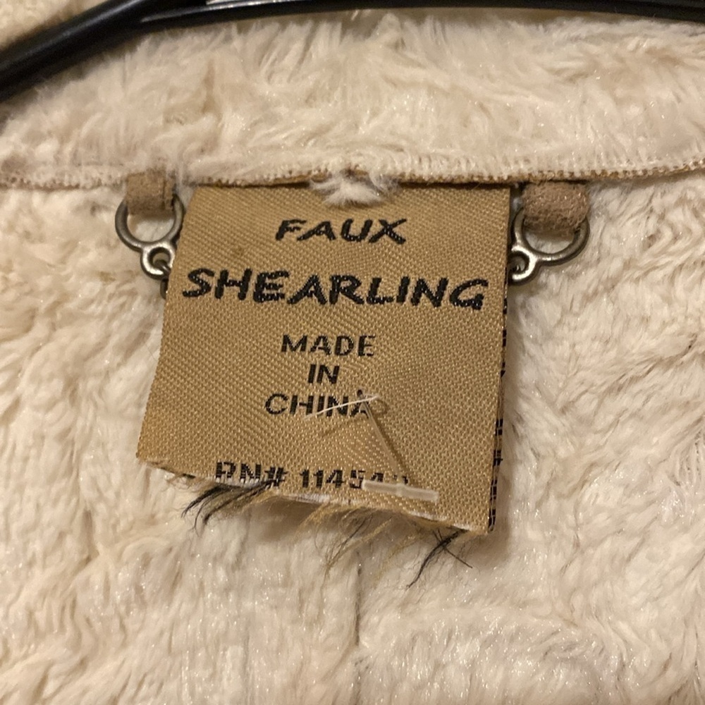 JOUJOU  S/M Tan Faux Shearling Suede-like Asymmetrical rare Vest - Picture 3 of 10